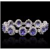 Image 2 : 14KT White Gold 24.72ctw Tanzanite and Diamond Bracelet