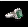 Image 2 : 14KT White Gold 3.07ct Emerald and Diamond Ring