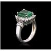 Image 3 : 14KT White Gold 3.07ct Emerald and Diamond Ring
