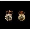 Image 1 : 2.61ctw Diamond Stud Earrings - 14KT Rose Gold