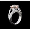 Image 3 : 3.54ct Morganite and Diamond Ring - 18KT White Gold