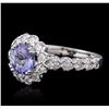 Image 2 : 14KT White Gold 1.77ct Tanzanite and Diamond Ring
