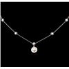 Image 1 : 0.32ctw Diamond Necklace - 14KT White Gold