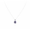 Image 1 : 14KT White Gold 2.70ct Tanzanite and Diamond Pendant With Chain