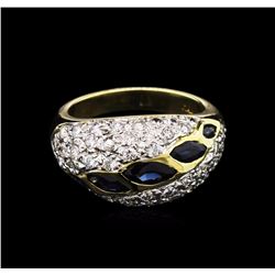 1.20ctw Sapphire and Diamond Ring - 14KT Yellow Gold