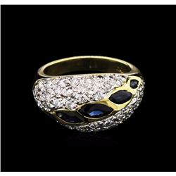 1.20ctw Sapphire and Diamond Ring - 14KT Yellow Gold