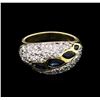 Image 1 : 1.20ctw Sapphire and Diamond Ring - 14KT Yellow Gold