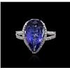 Image 1 : 14KT White Gold 5.36ct Tanzanite and Diamond Ring