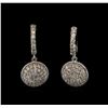 Image 1 : 1.34ctw Diamond Dangle Earrings - 14KT White Gold