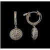 Image 2 : 1.34ctw Diamond Dangle Earrings - 14KT White Gold