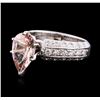 Image 2 : 14KT White Gold 3.00ct Morganite and Diamond Ring