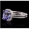 Image 2 : 18KT White Gold 3.41ct Tanzanite and Diamond Ring