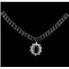 Image 2 : 63.79ctw Blue Sapphire and Diamond Necklace - 14KT White Gold