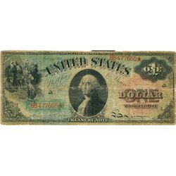 1869 $1 "Rainbow" Star Serial Treasury Note