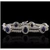 Image 1 : 14KT White Gold 8.54ctw Sapphire and Diamond Bracelet