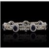 Image 2 : 14KT White Gold 8.54ctw Sapphire and Diamond Bracelet