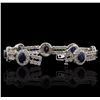 Image 3 : 14KT White Gold 8.54ctw Sapphire and Diamond Bracelet