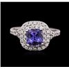 Image 1 : 14KT White Gold 1.47ct Tanzanite and Diamond Ring