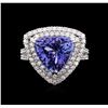 Image 1 : 18KT White Gold 5.22ct Tanzanite and Diamond Ring