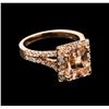 Image 2 : 2.15ct Morganite and Diamond Ring - 14KT Rose Gold