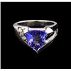 Image 1 : 2.20ct Tanzanite and Diamond Ring - 14KT White Gold