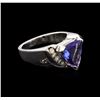 Image 2 : 2.20ct Tanzanite and Diamond Ring - 14KT White Gold