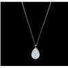 Image 2 : 14KT Yellow Gold 13.37ct Opal and Diamond Pendant With Chain