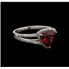 Image 2 : 2.00ct Almandite and Diamond Ring - 18KT White Gold