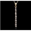 Image 1 : 14KT Yellow Gold 0.30ctw Baguette Diamond Pendant With Chain