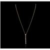 Image 2 : 14KT Yellow Gold 0.30ctw Baguette Diamond Pendant With Chain