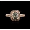 Image 1 : 14KT Rose Gold 1.27ctw Fancy Green Diamond Ring