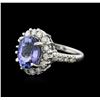 Image 2 : 14KT White Gold 3.82ct Tanzanite and Diamond Ring