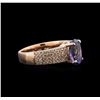 Image 2 : 2.13ct Tanzanite and Diamond Ring - 14KT Rose Gold
