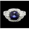 Image 1 : 14KT White Gold 2.58ct Sapphire and Diamond Ring