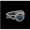 Image 2 : 1.23ctw Fancy Blue Diamond Ring - 14KT White Gold