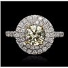 Image 1 : GIA Certified 14KT White Gold 1.00ct Yellow Diamond Ring