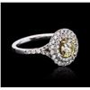 Image 4 : GIA Certified 14KT White Gold 1.00ct Yellow Diamond Ring