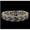 Image 1 : 37.44ctw Blue Sapphire and Diamond Bracelet - 14KT Yellow Gold