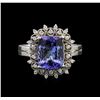 Image 1 : 3.25ct Tanzanite and Diamond Ring - 14KT White Gold