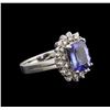 Image 2 : 3.25ct Tanzanite and Diamond Ring - 14KT White Gold