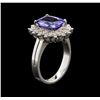 Image 3 : 3.25ct Tanzanite and Diamond Ring - 14KT White Gold