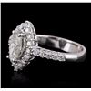 Image 2 : 14KT White Gold 1.83ctw Marquise Cut Diamond Ring