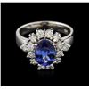 Image 1 : 14KT White Gold 1.92ct Tanzanite and Diamond Ring