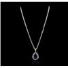 Image 3 : 14KT White Gold GIA Certified 16.01ct Tanzanite and Diamond Pendant With Chain