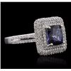 Image 2 : 14KT White Gold 2.90ct Sapphire and Diamond Ring