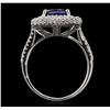 Image 3 : 14KT White Gold 2.90ct Sapphire and Diamond Ring