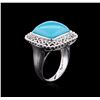 Image 3 : 14KT White Gold 7.27ct Turquoise Ring