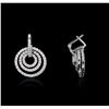Image 2 : 14KT White Gold 0.85ctw Diamond Earrings