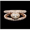 Image 1 : 14KT Rose Gold 0.96ctw Diamond Ring
