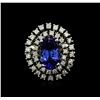 Image 1 : 14KT White Gold 4.20ct Tanzanite and Diamond Ring